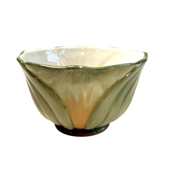 Certified International Porcelain Cabbage Leaf Bowl Pamela Gladding Artist - Picture 3 of 7